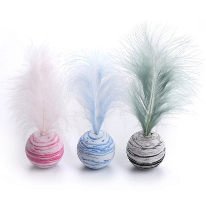 Interactive Feather Ball Cat Toy